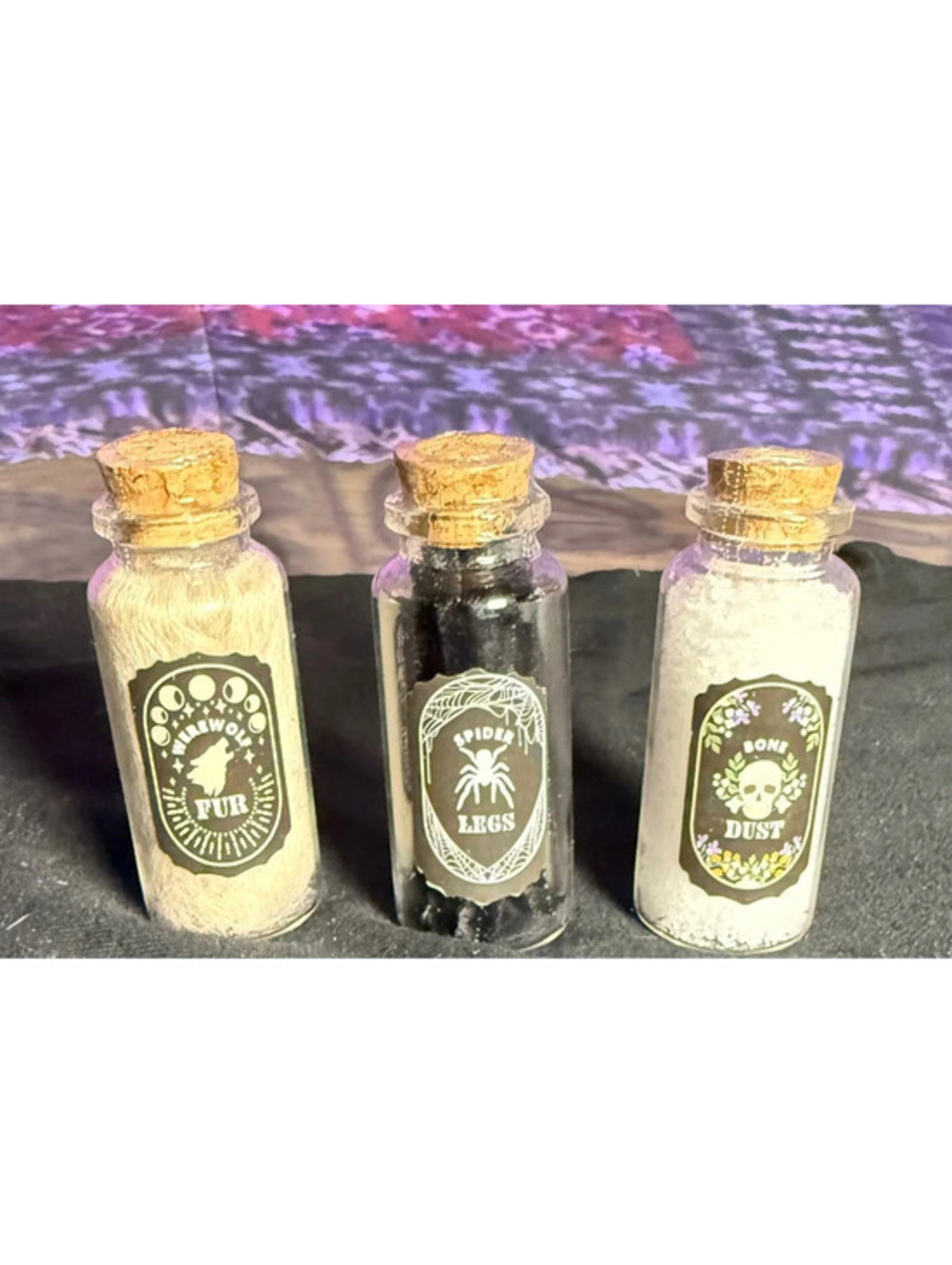 Target Bullseye 3 Mini Glass Potion Bottles Halloween Decor